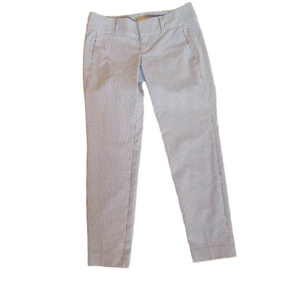 G.H. Bass & Co. Womens Casual Fit Pants Pinstripes Blue White Size 4